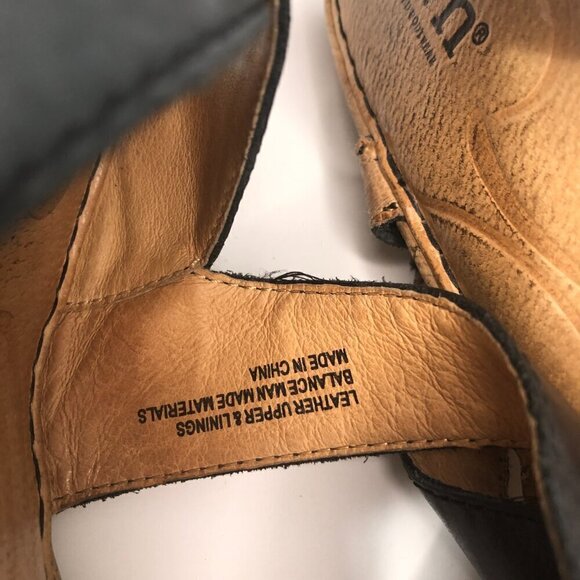 BORN Sandals Women's Size 10 Black Wedge Open Toe Shoes CQL12 883603 - Picture 8 of 12